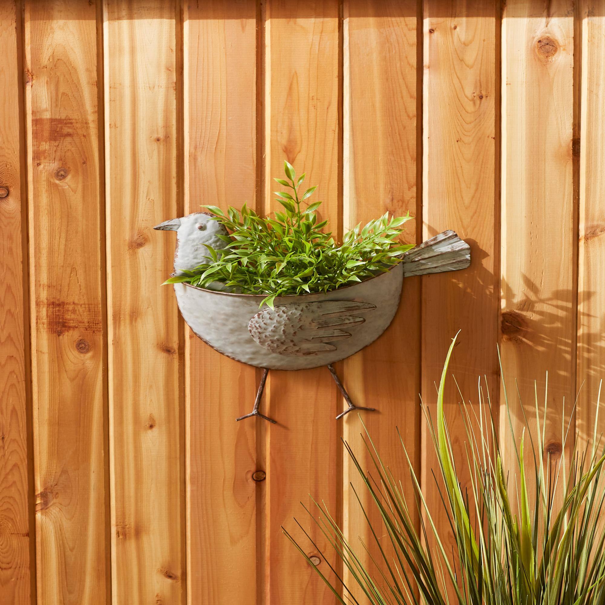 DII® 12.5" Bird Galvanized Wall Planter